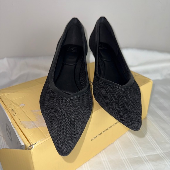 Cosy Island Black LuxeFlex Pointed Toe Heeled Pumps Pointed Toe Kitten Size 8 - Picture 10 of 11